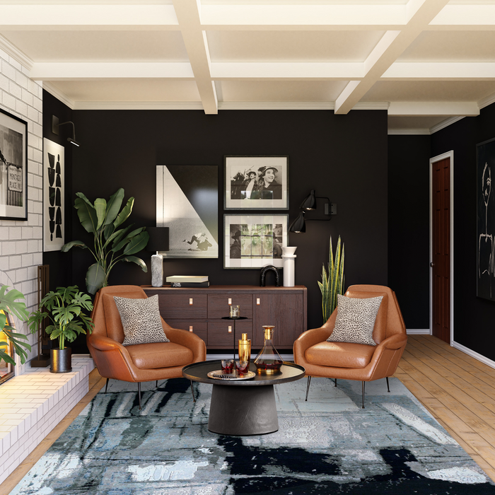 Guernica 6x9 Black/Ivory Wool and Silk