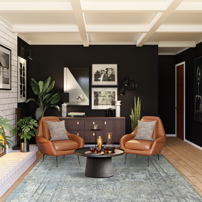 Romano 6x9 Ivory-Charcoal Wool and Silk