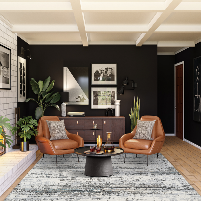 Marble 9x12 Charcoal/Ivory