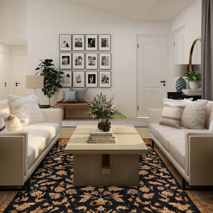 Reflections 9x12 Black/Gold Wool and Chinese Silk Embossed