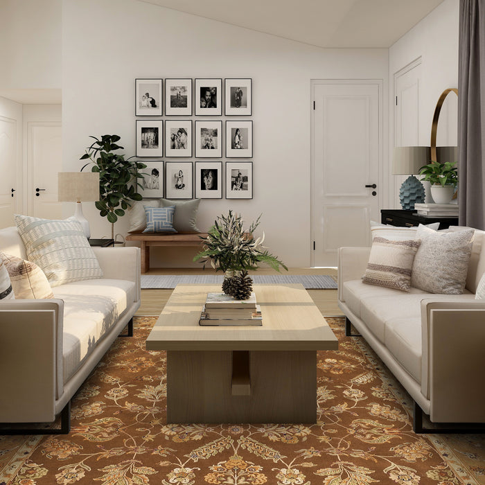 Reflections 9x12 Brown/Gold Wool and Silk Embossed A