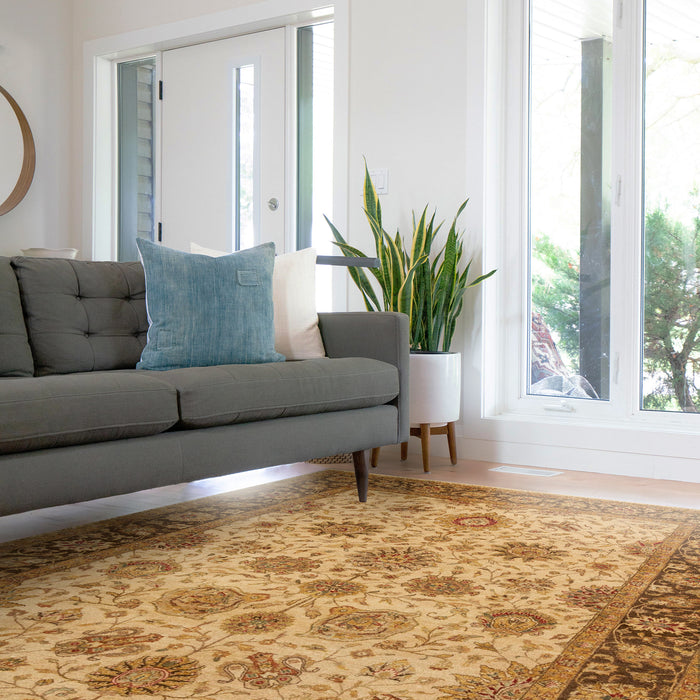 Agra 6x9 Ivory/Brown Wool