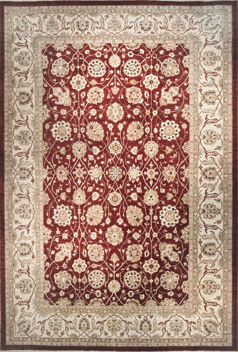 Chobi 10x14 Red/Ivory Ghazni Wool