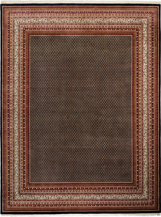 Grande 10x13 Mir Black/Cream New Zealand Wool