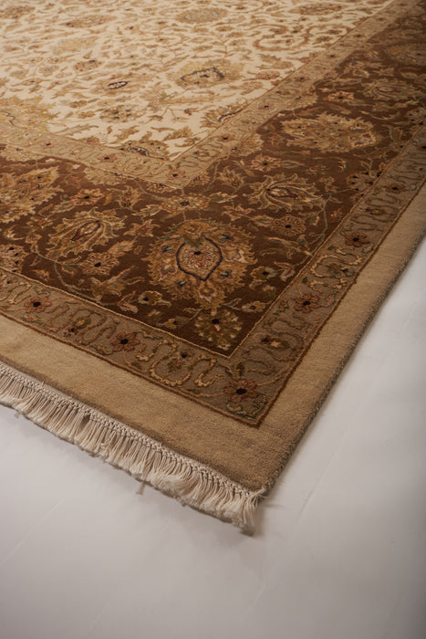 Grand 10x15 Enchante Ivory/Brown Wool and Silk