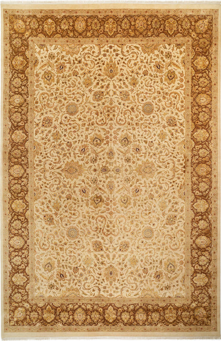 Grand 10x15 Enchante Ivory/Brown Wool and Silk