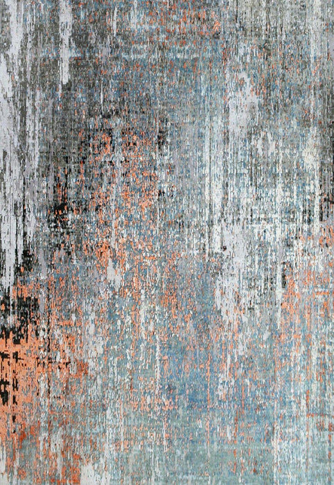 Alchemy 3x10 Blue/Tangerine Wool and Silk Runner