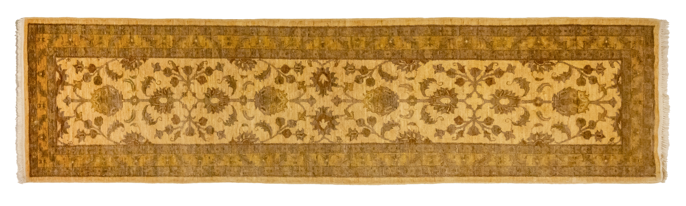 Chobi 3x10 Runner Cream/Light Brown Wool