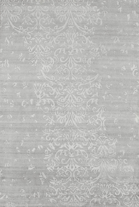 Marble 4x6 Light Grey/Ivory Wool and Bamboo silk