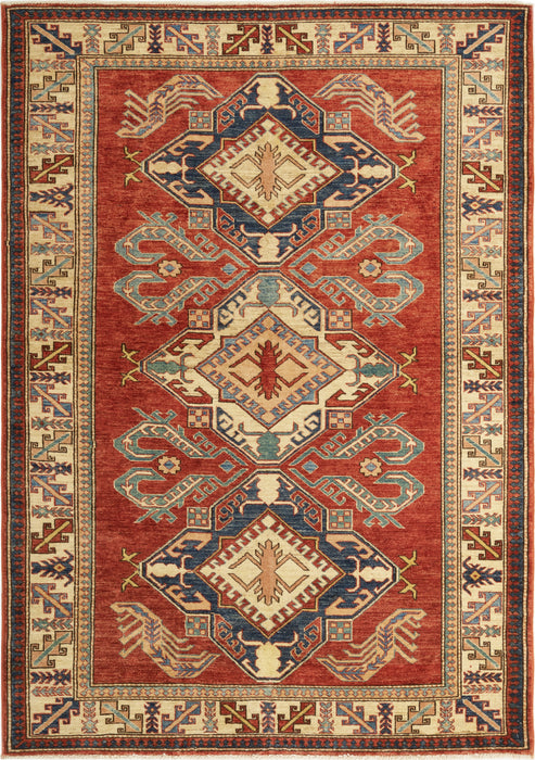 Super Kazak 5x7 Red Ivory