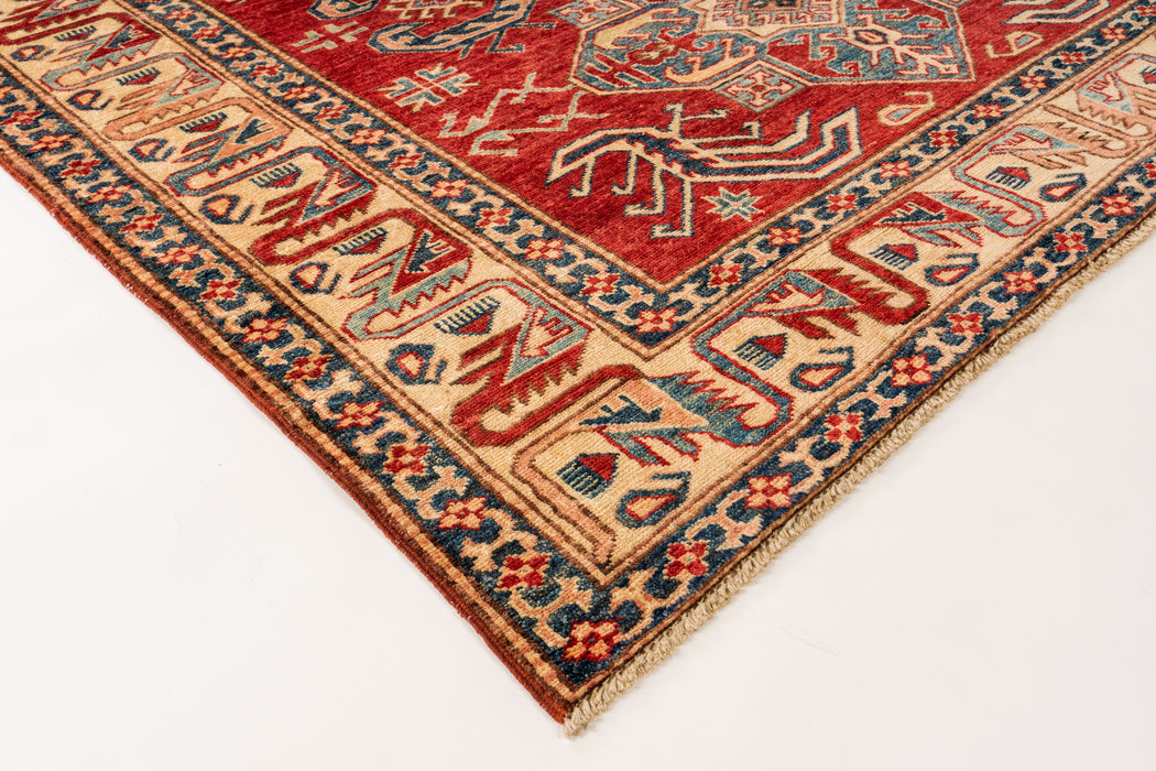 Super Kazak 5x7  Red and Ivory