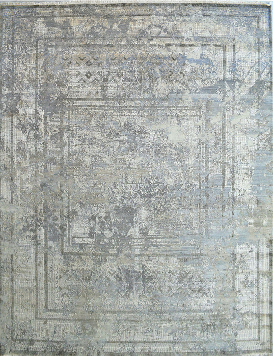 Romano 6x9 Ivory-Charcoal Wool and Silk