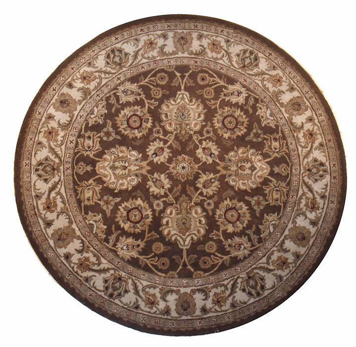 Mashad 6x6 Brown/Beige Wool Hand-Tufted