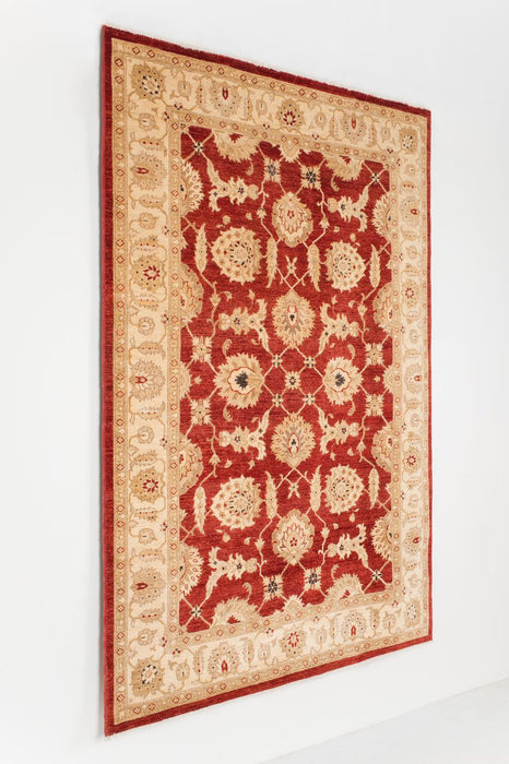 6x9 Chobi Red/Ivory Ghazni Wool