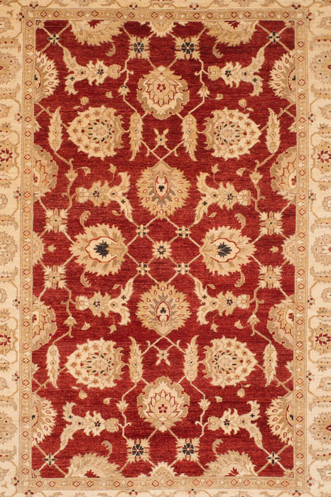 6x9 Chobi Red/Ivory Ghazni Wool