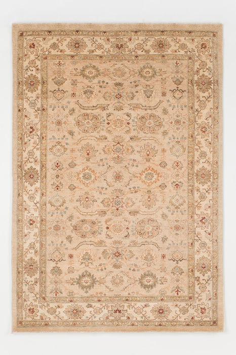 Chobi 6x9 Beige and Ivory Wool