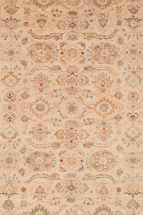 Chobi 6x9 Beige and Ivory Wool