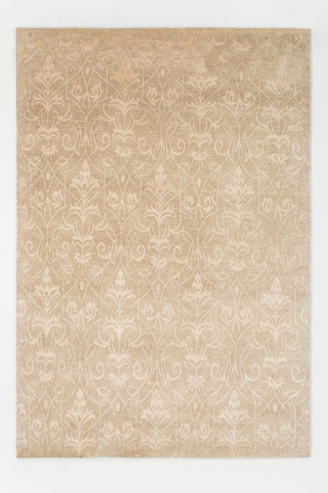 Fleur 7x9 Beige Wool and Bamboo Silk highlights