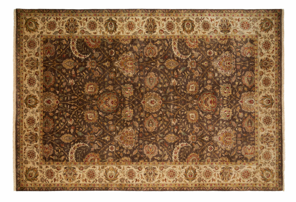 Indo Persian 6x9 Brown/Ivory Wool
