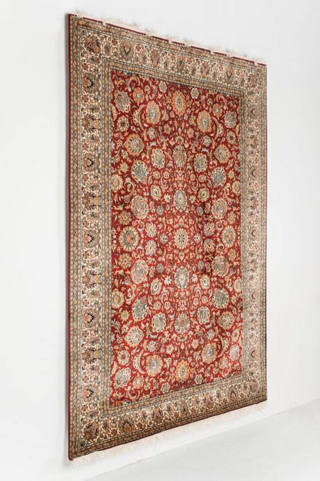 6x9 Kashan Silk Red Ivory