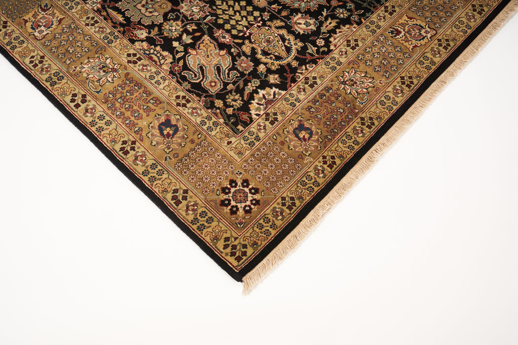 Tabriz 6x9 Black/Gold Wool