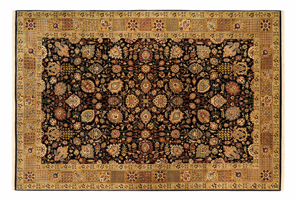 Tabriz 6x9 Black/Gold Wool