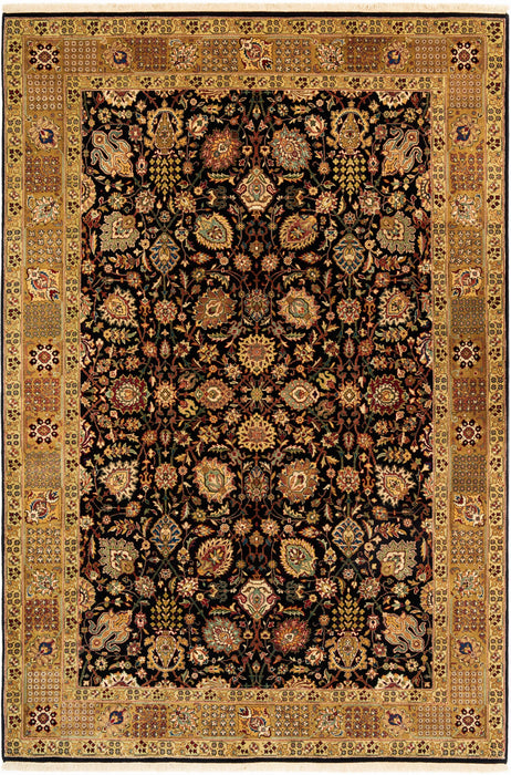 Tabriz 6x9 Black/Gold Wool