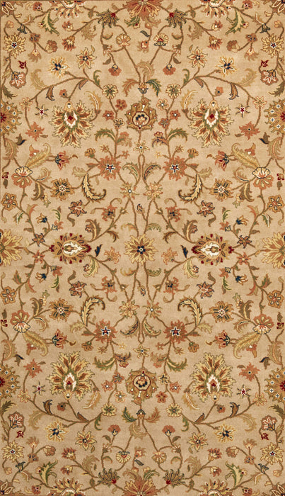 Indo Persian 6x9 Camel/Beige Wool and Silk