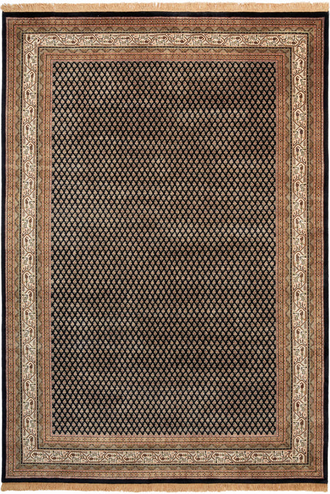 Mir 6x9 In Black/Cream Wool and Silk A