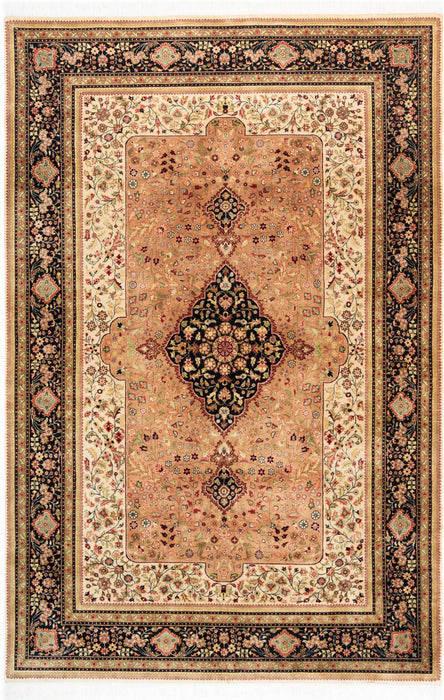 Shah Kashan 6x9 Black/Beige Wool