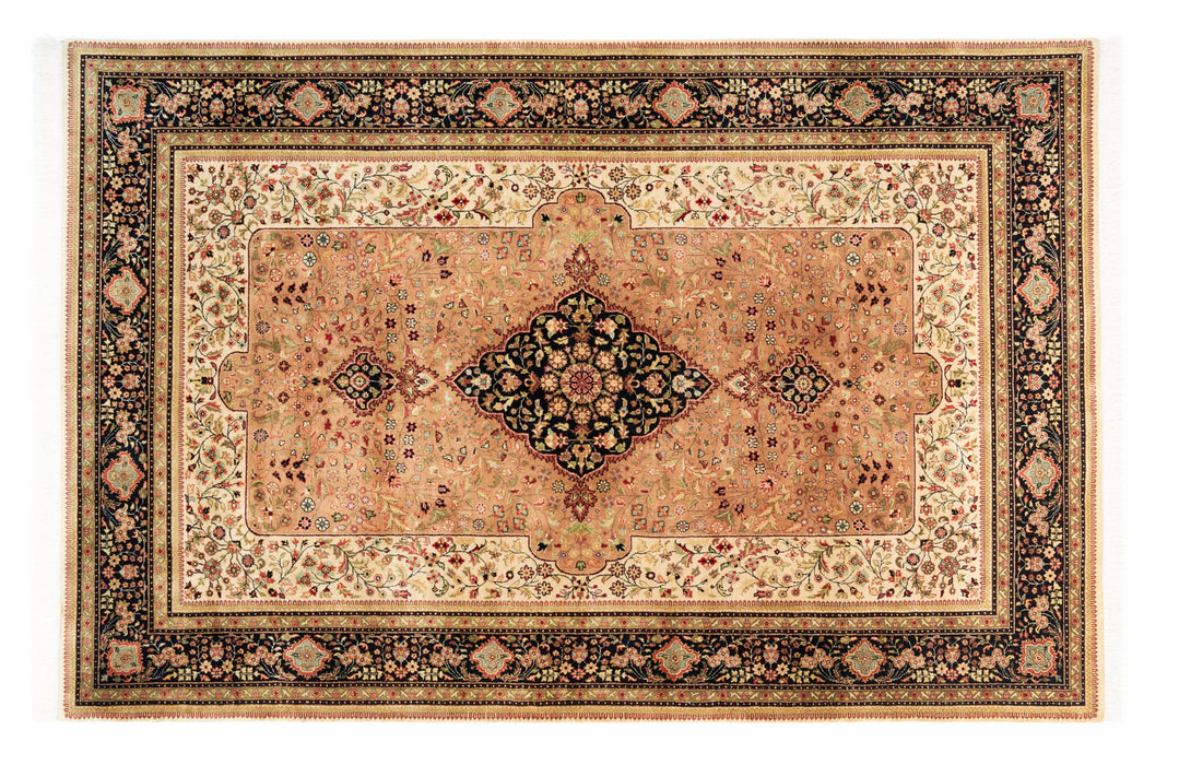 Shah Kashan 6x9 Black/Beige Wool