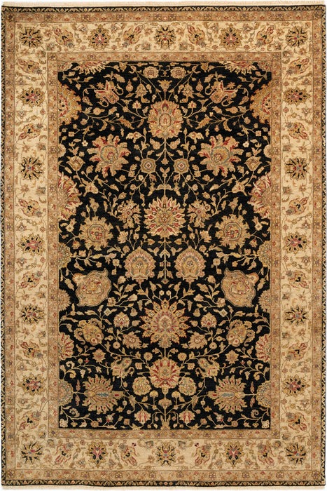Agra 6x9 Black/Ivory Wool