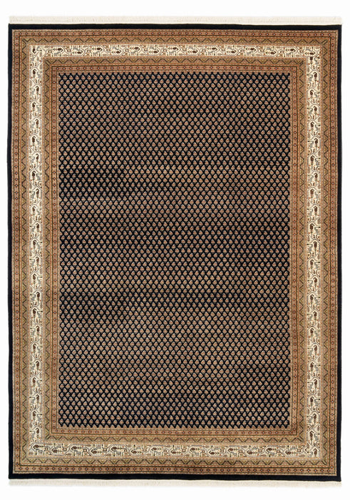 Mir 6x9 Black/Cream Wool and Silk Touch
