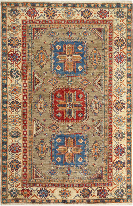 Super Kazak 6x8 Grey and Ivory