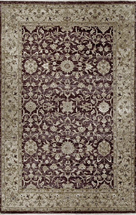 Impression 6x9 Aubergine/Beige Australian Wool.