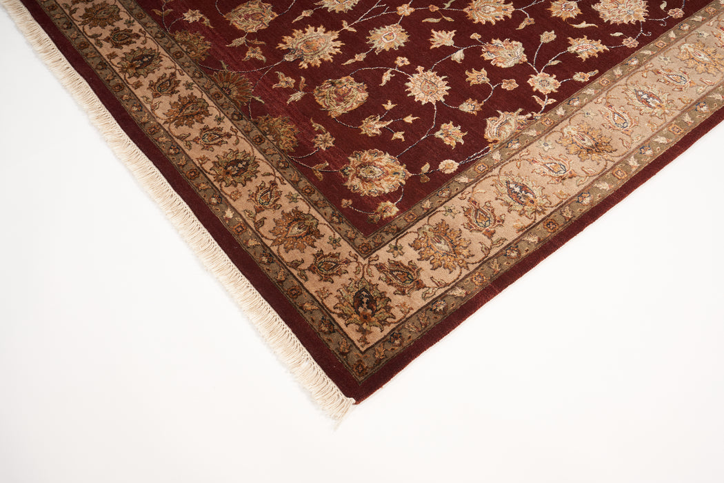 Reflections 6x9 Gold/Burgundy Wool & Embossed Silk