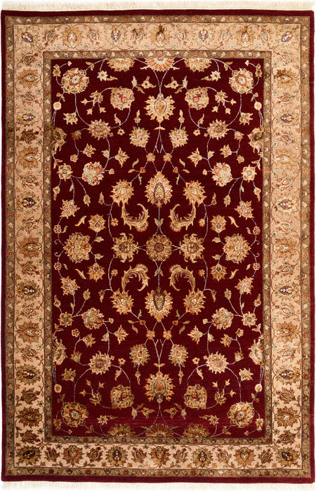Reflections 6x9 Gold/Burgundy Wool & Embossed Silk