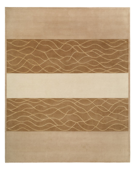 Lake Louise 8x10 Beige/Camel Wool and Silk