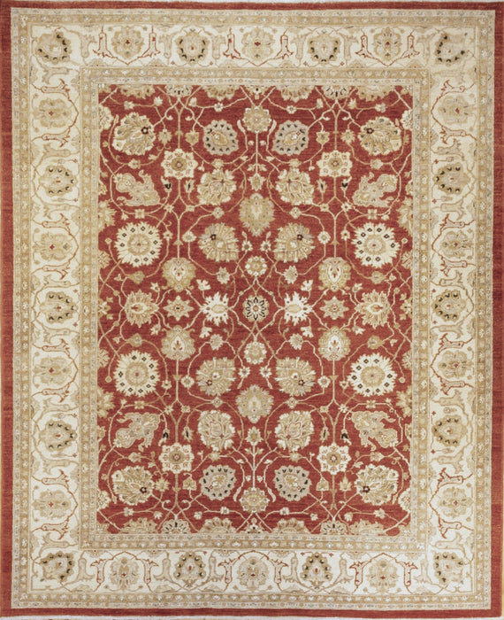8x10 Chobi Rust/Ivory Ghazni Wool.
