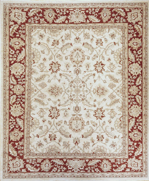 Chobi 8x10 Ivory/Red Ghazni Wool