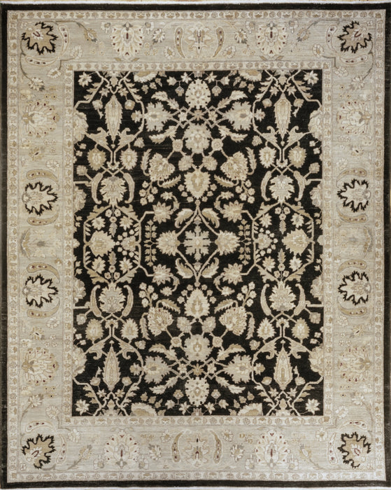 Chobi Black/Light Green Ghazni Wool
