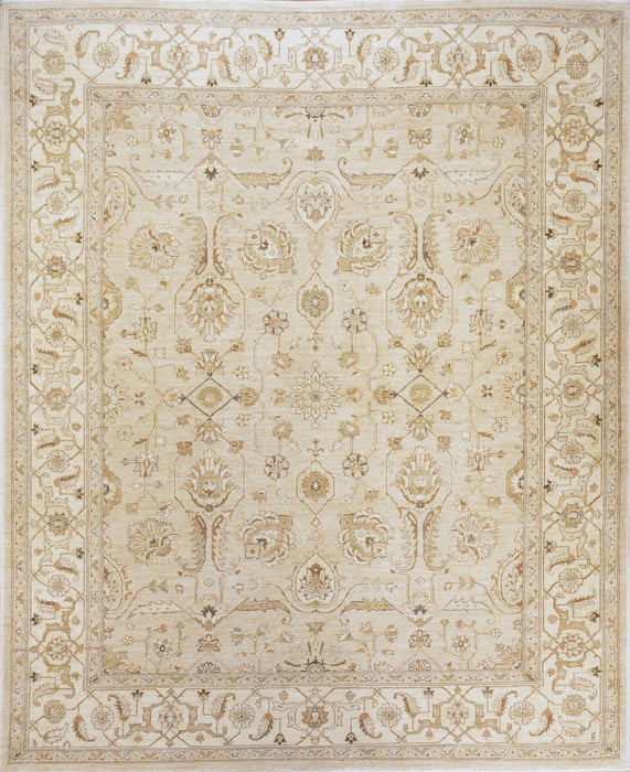Chobi 8x10 Beige/Ivory Border Ghazni Wool