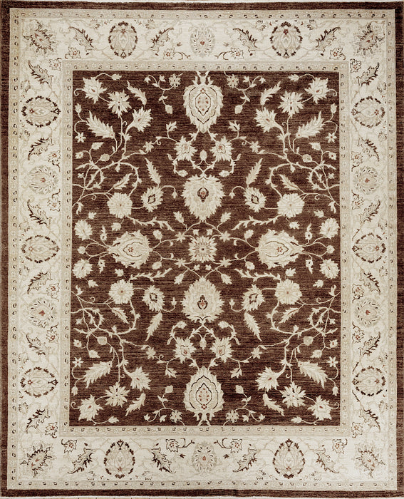 Chobi 8x10 Chocolate/Ivory Ghazni Wool.