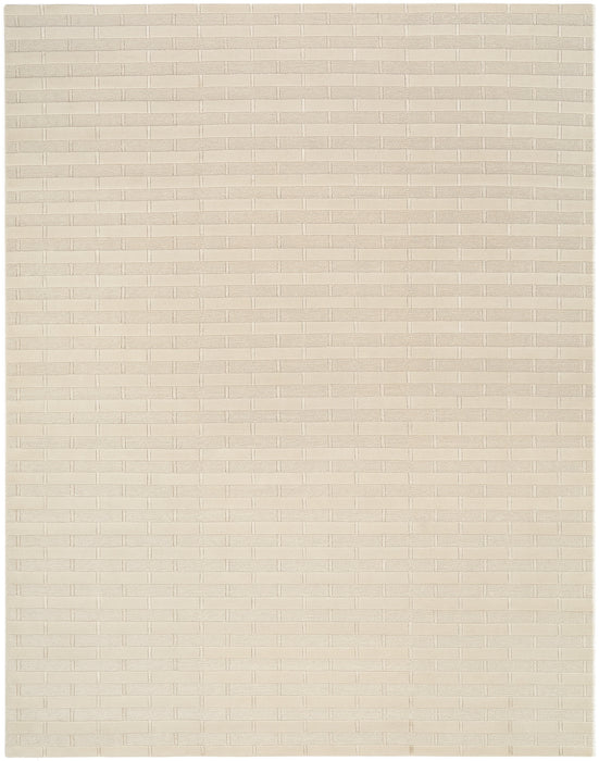 Loop Cut 8x10 Beige Wool and Bamboo Silk