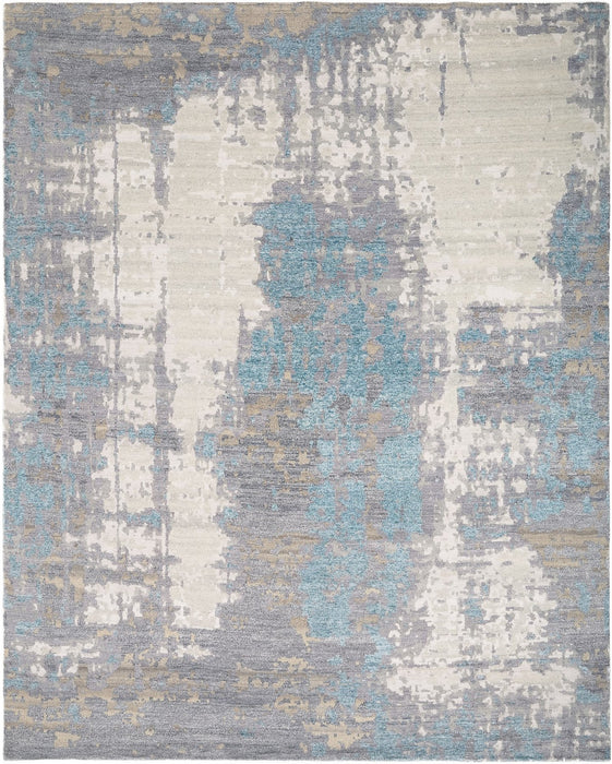 Utsav Blue 8x10 Wool and Bamboo silk