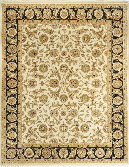 Agra 8x10 Black/Ivory/Beige Wool