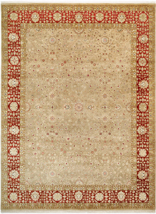 8x10 New Bakhtyar Camel/Bulgarian Red Wool and Silk