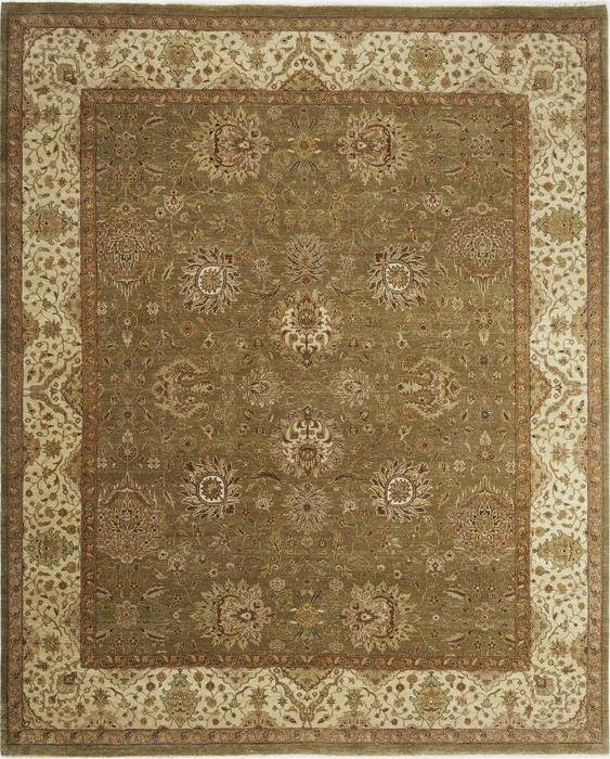 Elegance 8x10 Olive/Ivory Wool