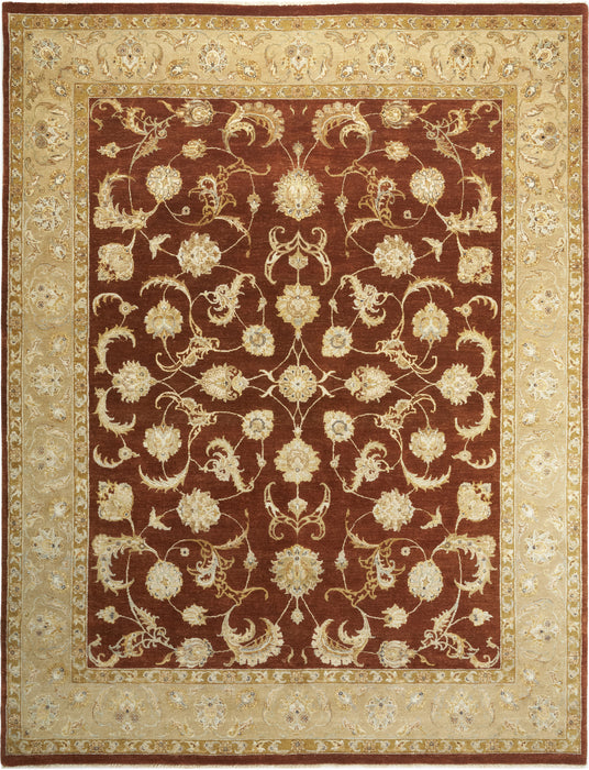 Reflections 8x10 Red/Beige Wool and Raw Silk