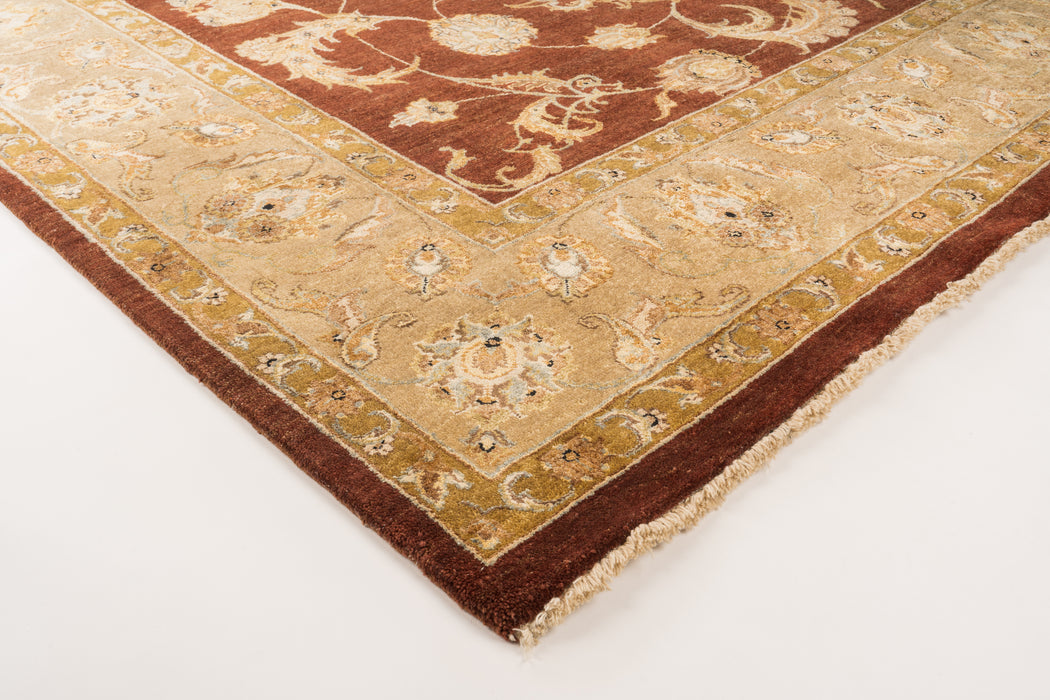 Reflections 8x10 Red/Beige Wool and Raw Silk